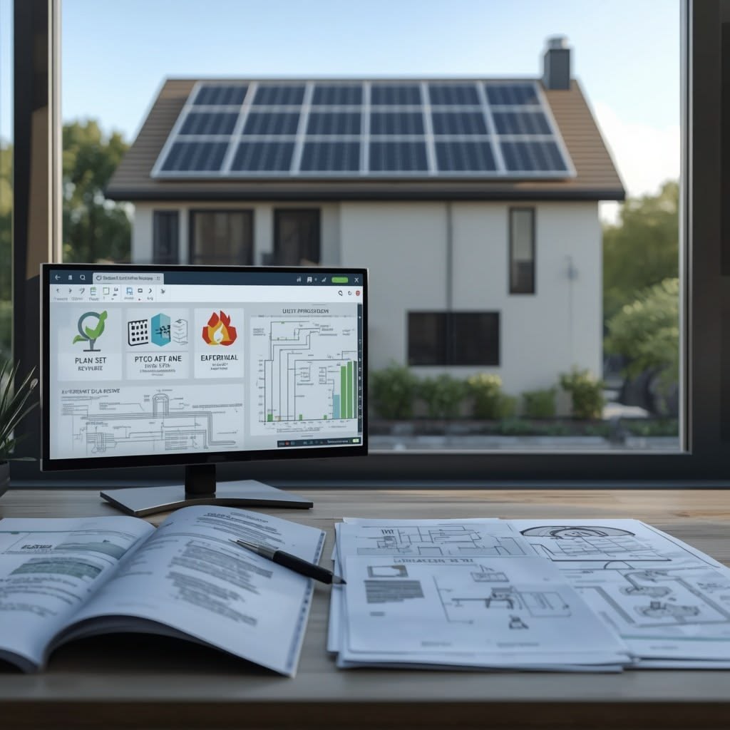 Solar panels on a residential roof